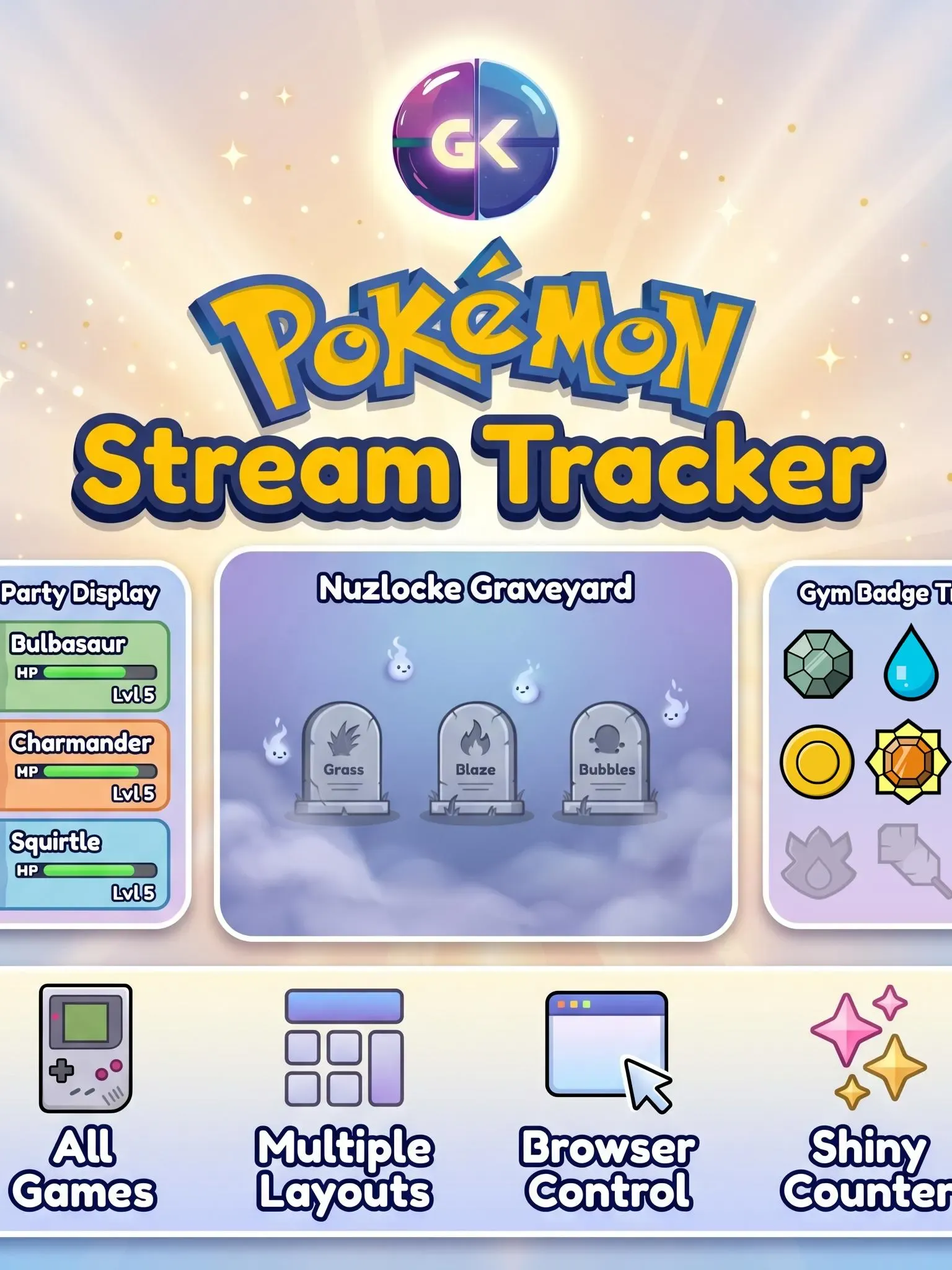 Pokémon Live Run Tracker for OBS | Team, Badges, Shiny Counter & Nuzlocke | All Games
