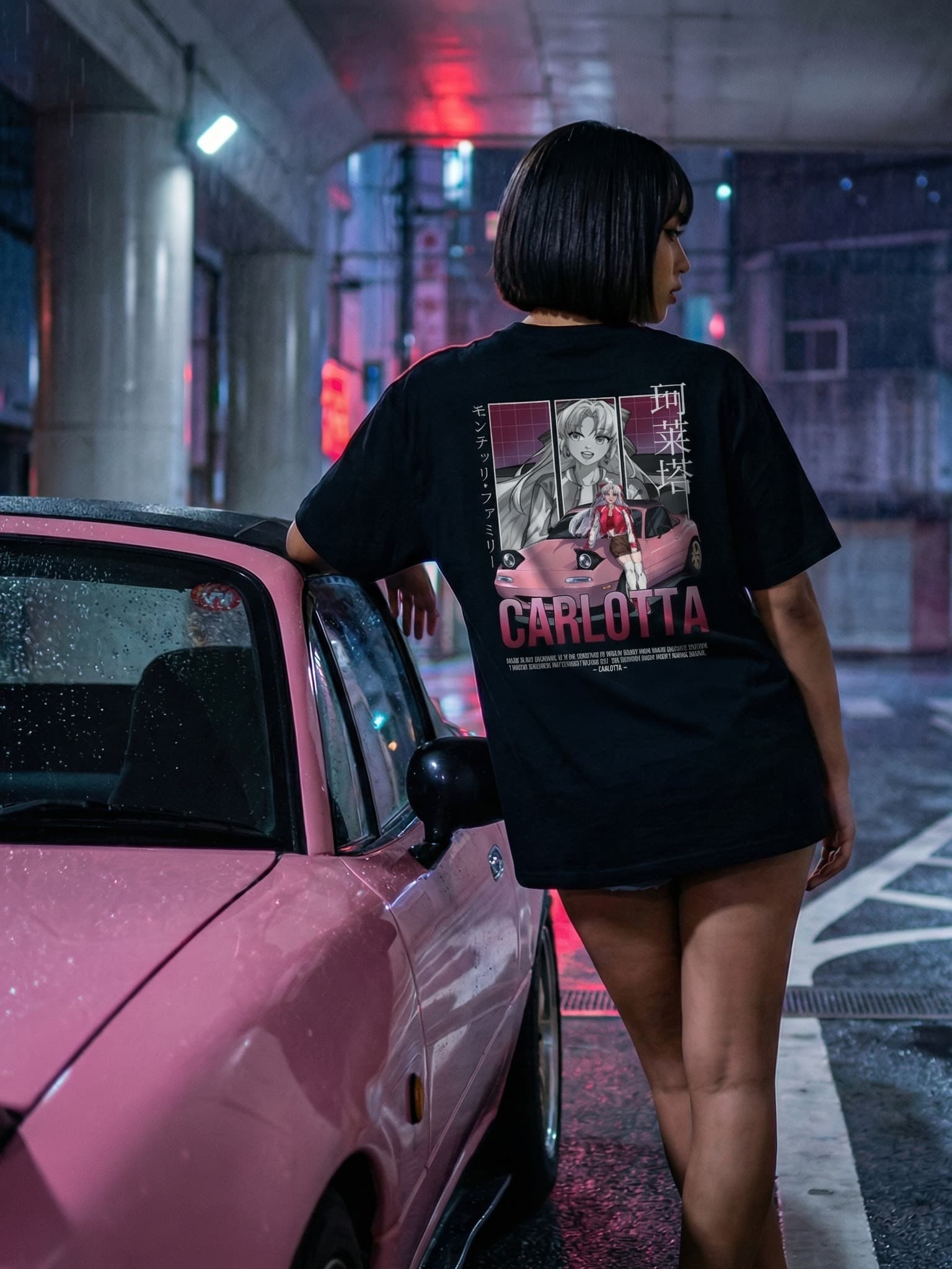 Carlotta JDM T-Shirt (Dark Colors) | WuWa Anime Streetwear
